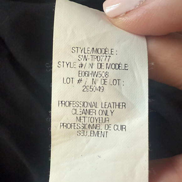 Helmut Lang Top Women’s Knit Black Slub Dolman Lamb Leather Trim Size P - Picture 10 of 10